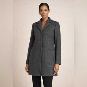 Vintage Braemar Grey Wool Blend Blazer Jacket Size 6P Minimalist Classic Luxury